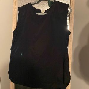 J. Crew black sleeveless 100% polyester top size M